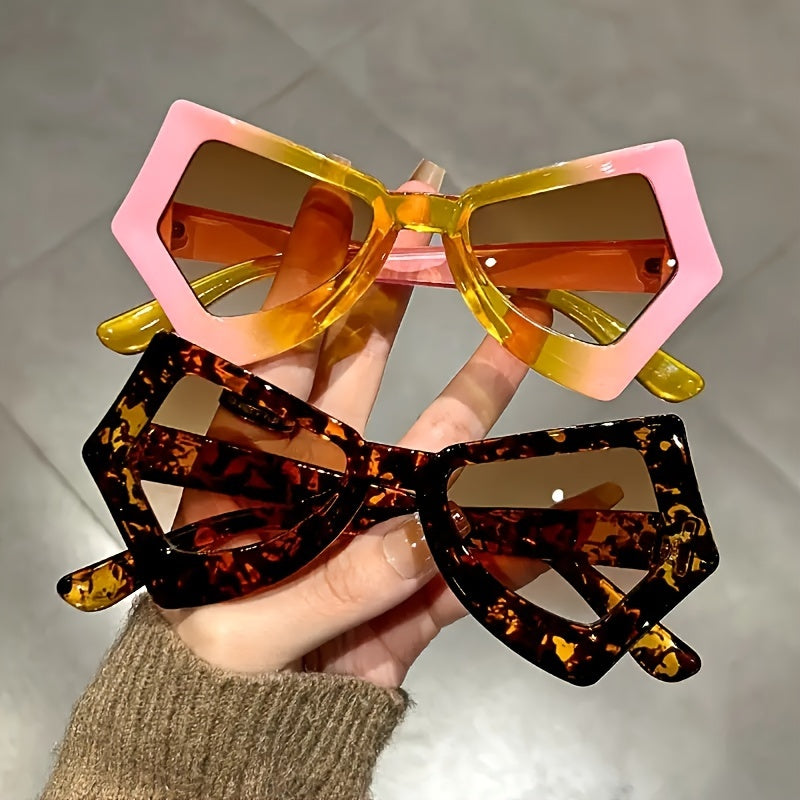 Colorful Novelty Stylish Irregular Cat Eye Butterfly Glasses - Eyeglasses